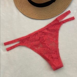 PINK Victoria’s Secret | Coral Lace Victoria's Secret Panties Size Large
